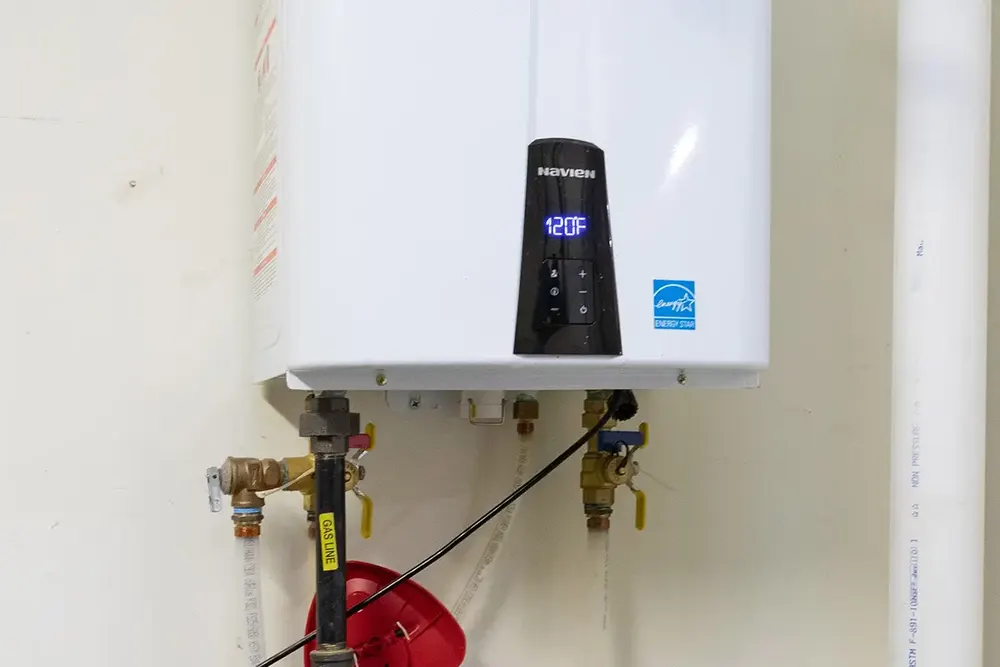 Tankless water heater installed by Hanna Plumbing & Heating